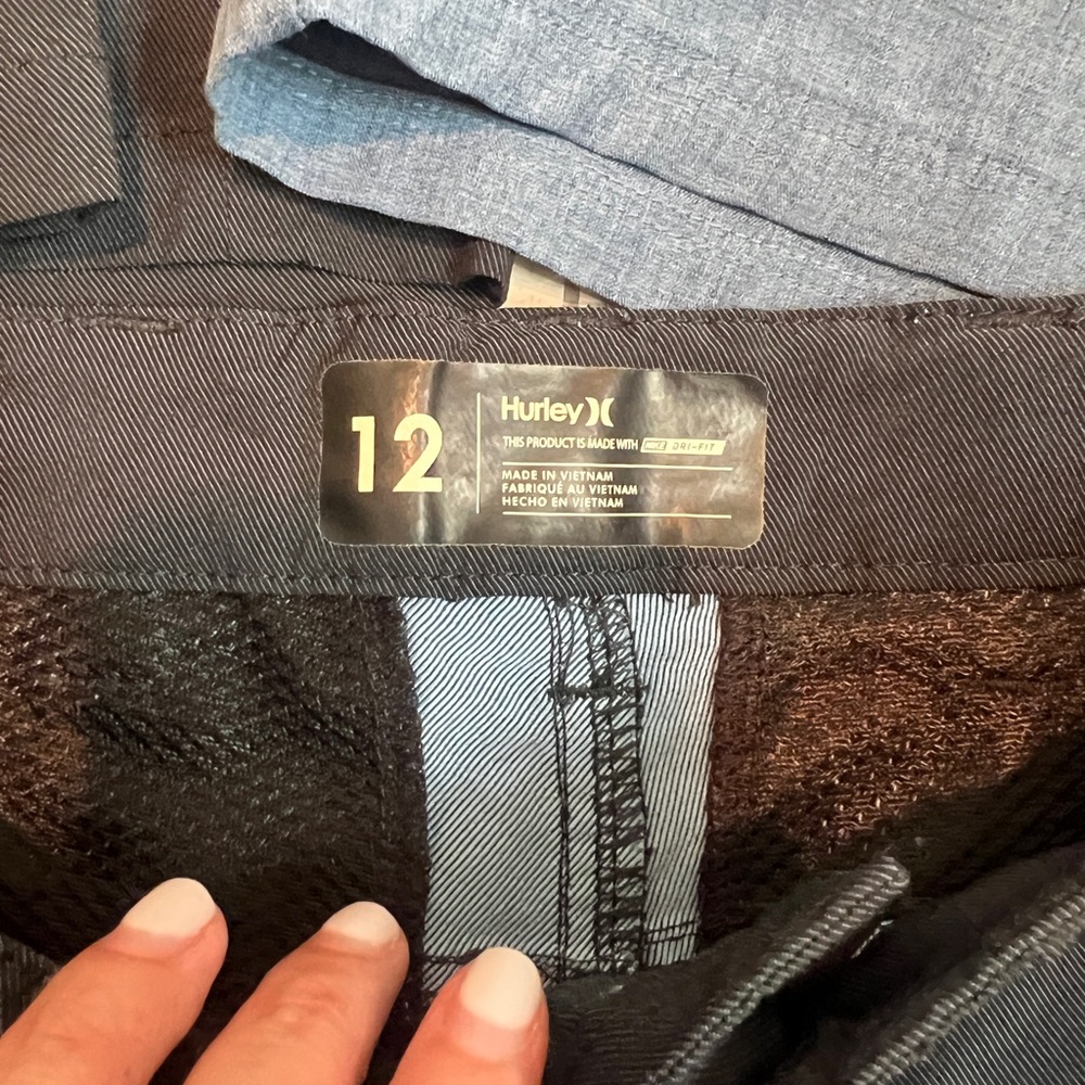 3 pairs of Hurley boys shorts - black are size 12 - blue ones are youth large - Picture 3 of 6